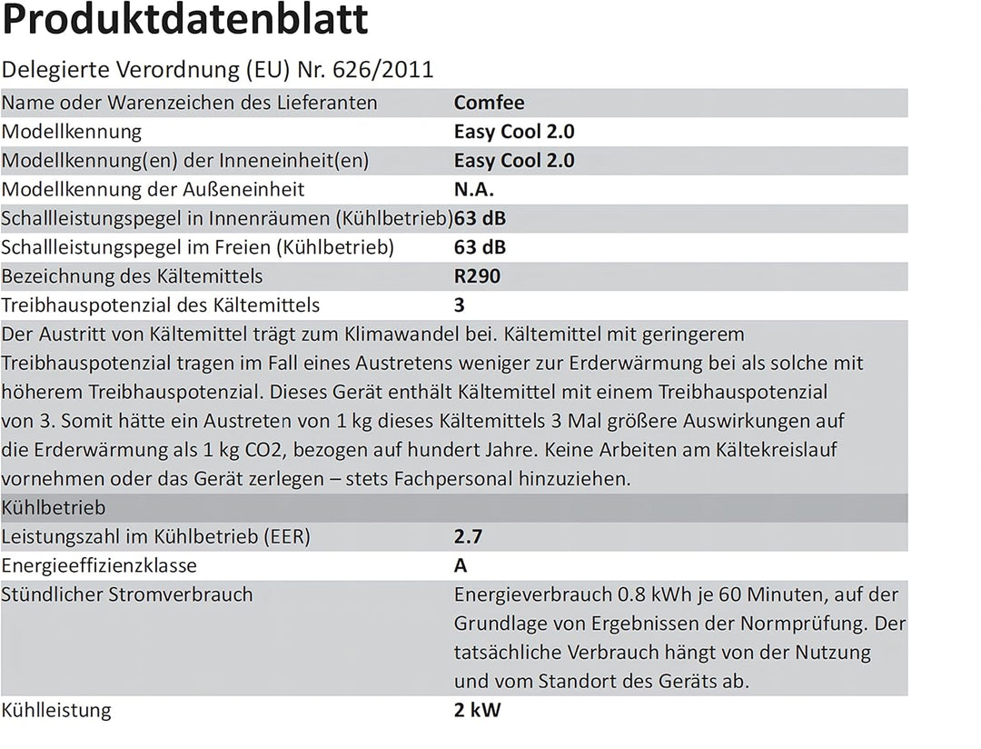 Comfee Mobiles Klimagerät MPPH-09CRN7, 9000 BTU 2,6kW, Kühlen&Ventilieren&Entfeuchten, Raumgröße bis 88m³(33㎡), Mobile Klimaanlage mit Abluftschlauch