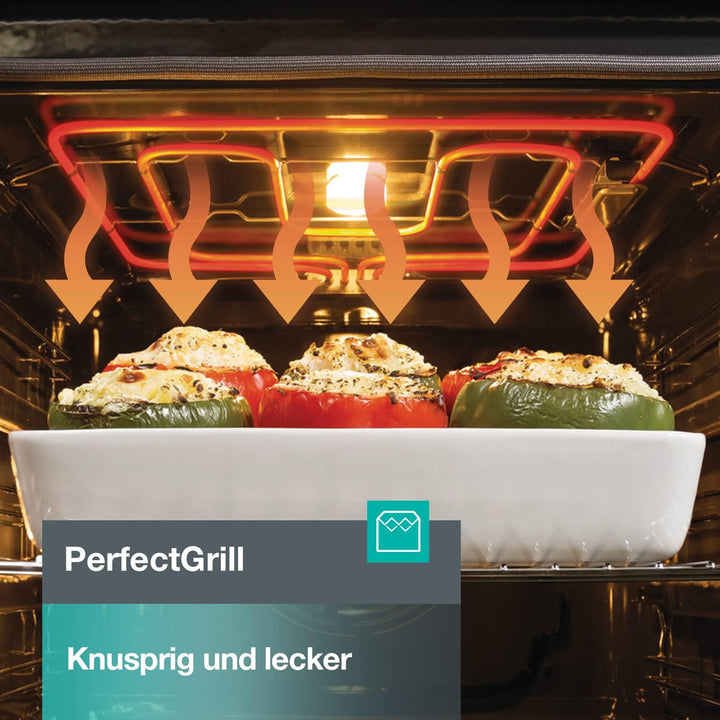 Gorenje GECS5C70XPA Elektro-Standherd mit Glaskeramik-Kochfeld / 50cm / 70 Liter/GentleClose/Schnellaufheizung/AirFry/ExtraSteam/Pizzamodus 300°C/Teleskopauszüge/AquaClean/BräterZone/schwarz