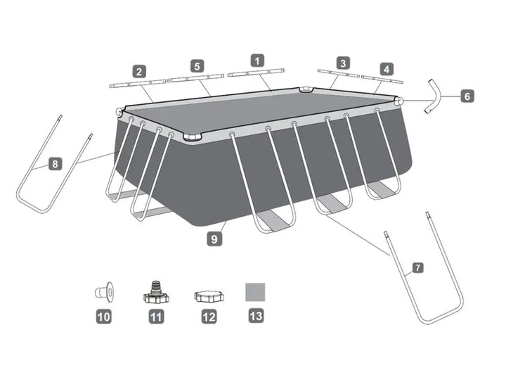 Power Steel™ Frame Pool Komplett-Set mit Filterpumpe, ca. L 412 x B 201 x L 122 cm