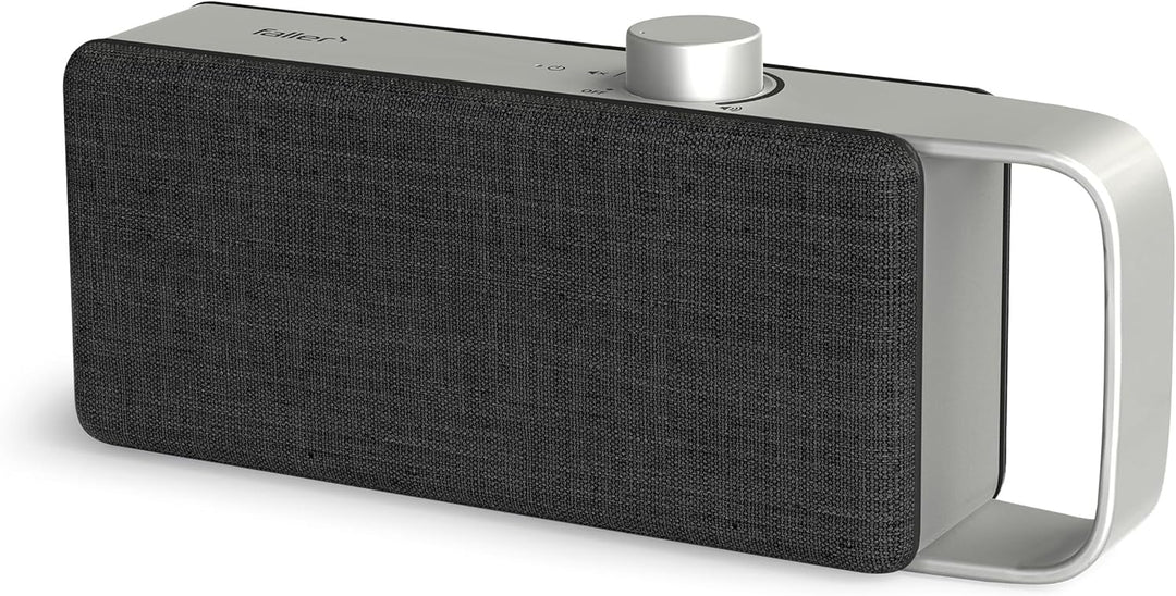 faller Oskar TV Lautsprecher/Soundbar mit Clear Voice (tragbar, kabellos, einfache Bedienung, Aluminiumgehäuse)