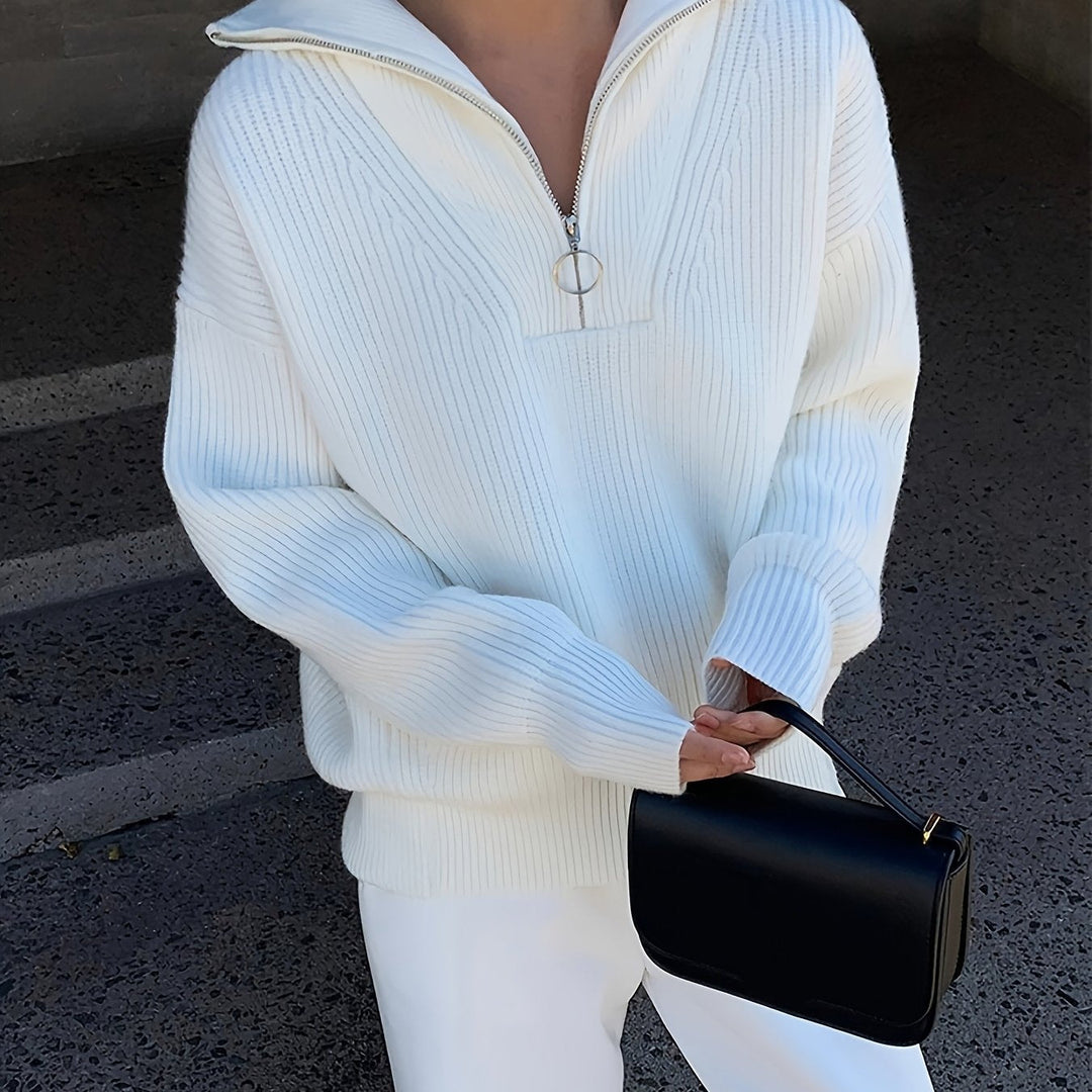 Bellunara Maglione Donna | Maglione da Donna con Mezza Cerniera