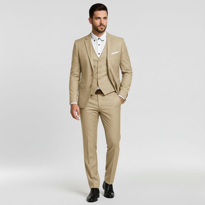 Costume 3 pièces pour homme avec veste, gilet et pantalon pour mariages