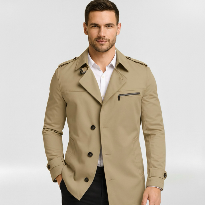 Płaszcz męski z kołnierzem z klapą do eleganckiej i codziennej odzieży wierzchniej