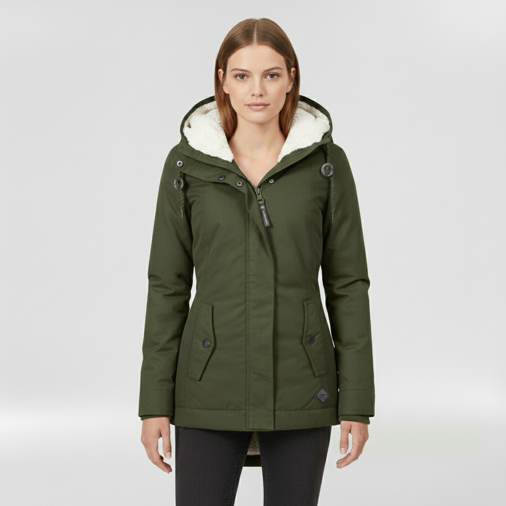 Parka invernale da donna con cappuccio per uso quotidiano e all'aperto