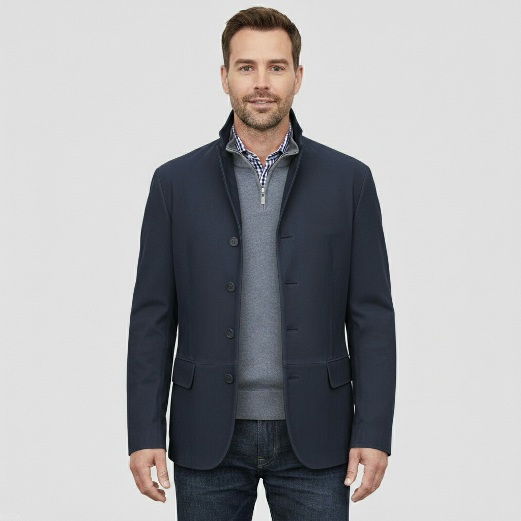 Ανδρικό casual σακάκι με απλή κουμπωτή σειρά για καθημερινή κομψή χρήση