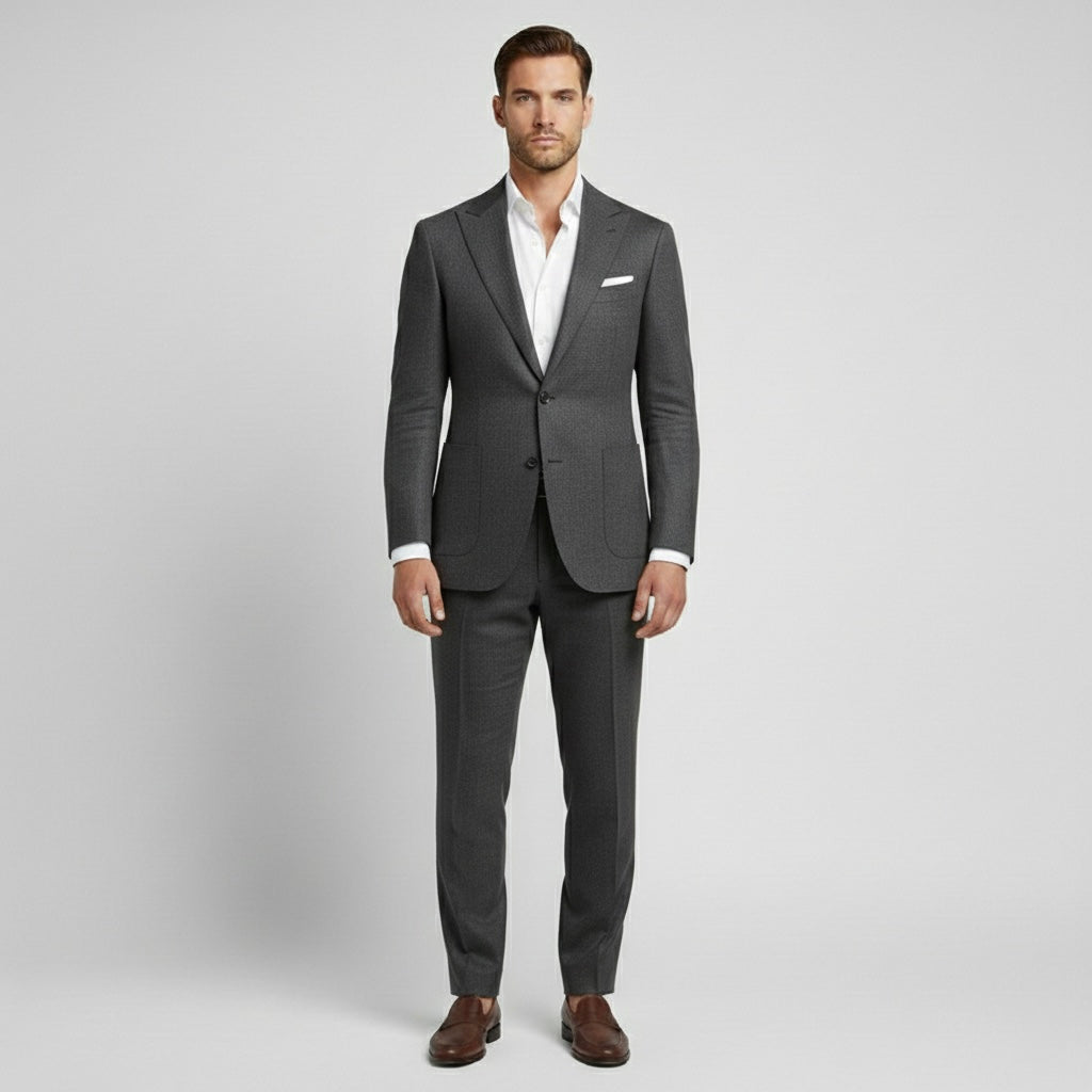 Costume en lin 2 pièces pour homme avec veste croisée pour mariages