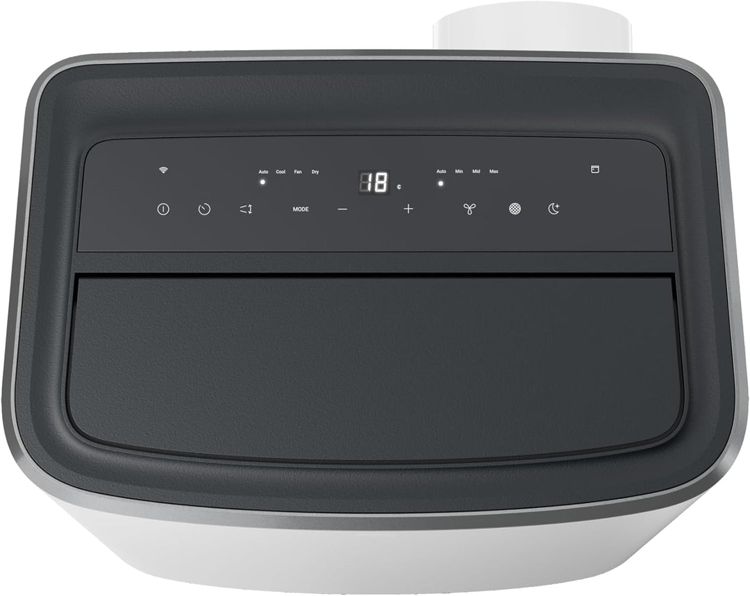 AEG Chillflex Pro AXP26U338CW mobile Klimaanlage / LED Display / Touch-Buttons / Fernbedienung / 30-40 m² / Kühlfunktion / Ventilator / Entfeuchtungsfunktion / Automatik / weiß/silber/schwarz