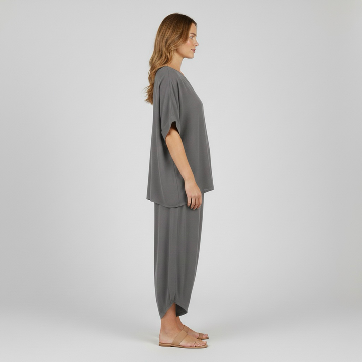 Pohodlná dvoudílná souprava pro ženy, top a volné kalhoty