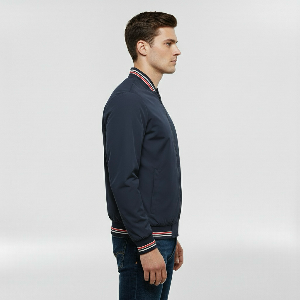 Kurtka bomberka z przednim zamkiem błyskawicznym na co dzień Smart Casual Wear