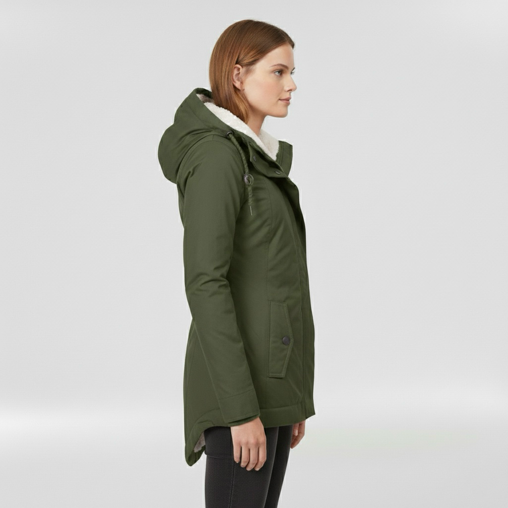 Parka invernale da donna con cappuccio per uso quotidiano e all'aperto