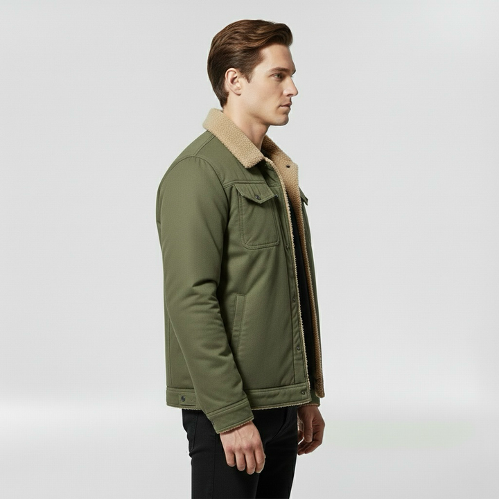 Kurtka bomberka męska z kołnierzem w kontrastowym kolorze do codziennego użytku casualowego