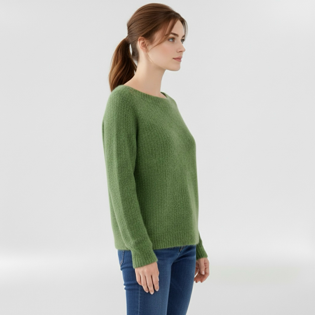 Dámský svetr s kulatým výstřihem a dlouhými rukávy pro každodenní nošení