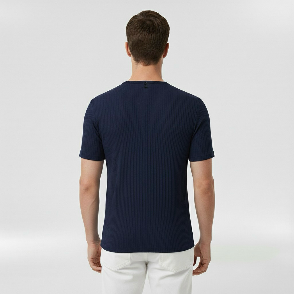 Κοντομάνικη μπλούζα Henley για άντρες με κουμπιά