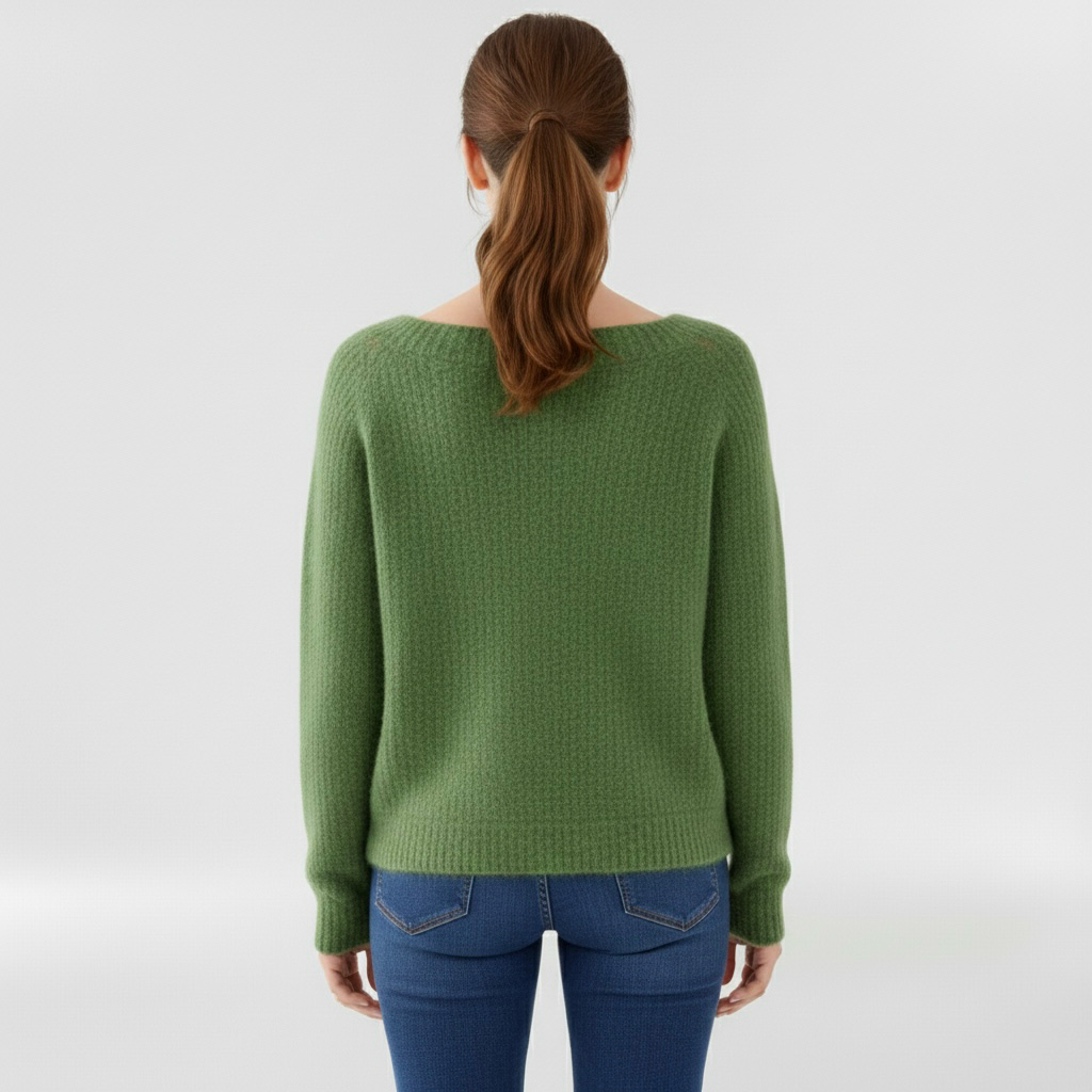 Dámský svetr s kulatým výstřihem a dlouhými rukávy pro každodenní nošení