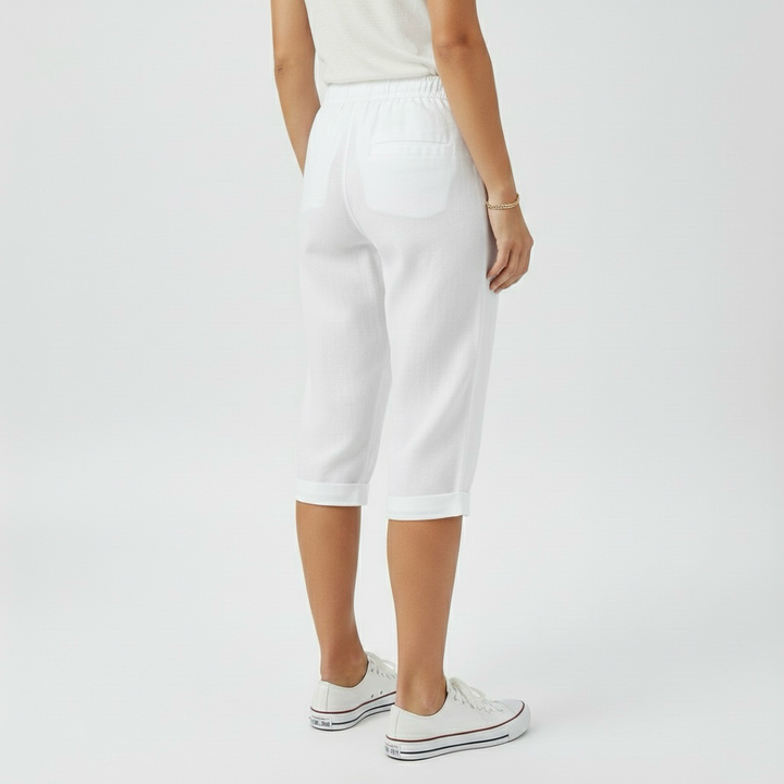 Pantaloncini informali al ginocchio con cordoncino da donna