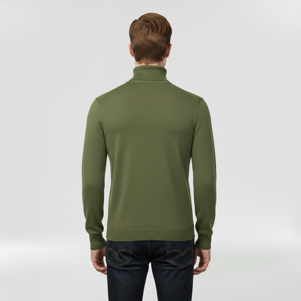 Pánský pletený svetr s vysokým límcem, teplý, elegantní a ležérní na zimu