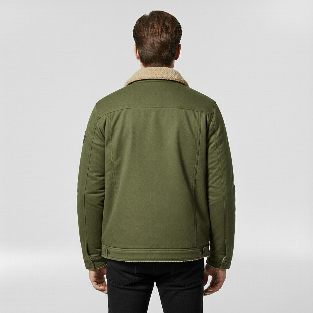 Kurtka bomberka męska z kołnierzem w kontrastowym kolorze do codziennego użytku casualowego