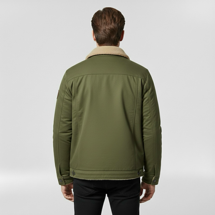 Kurtka bomberka męska z kołnierzem w kontrastowym kolorze do codziennego użytku casualowego