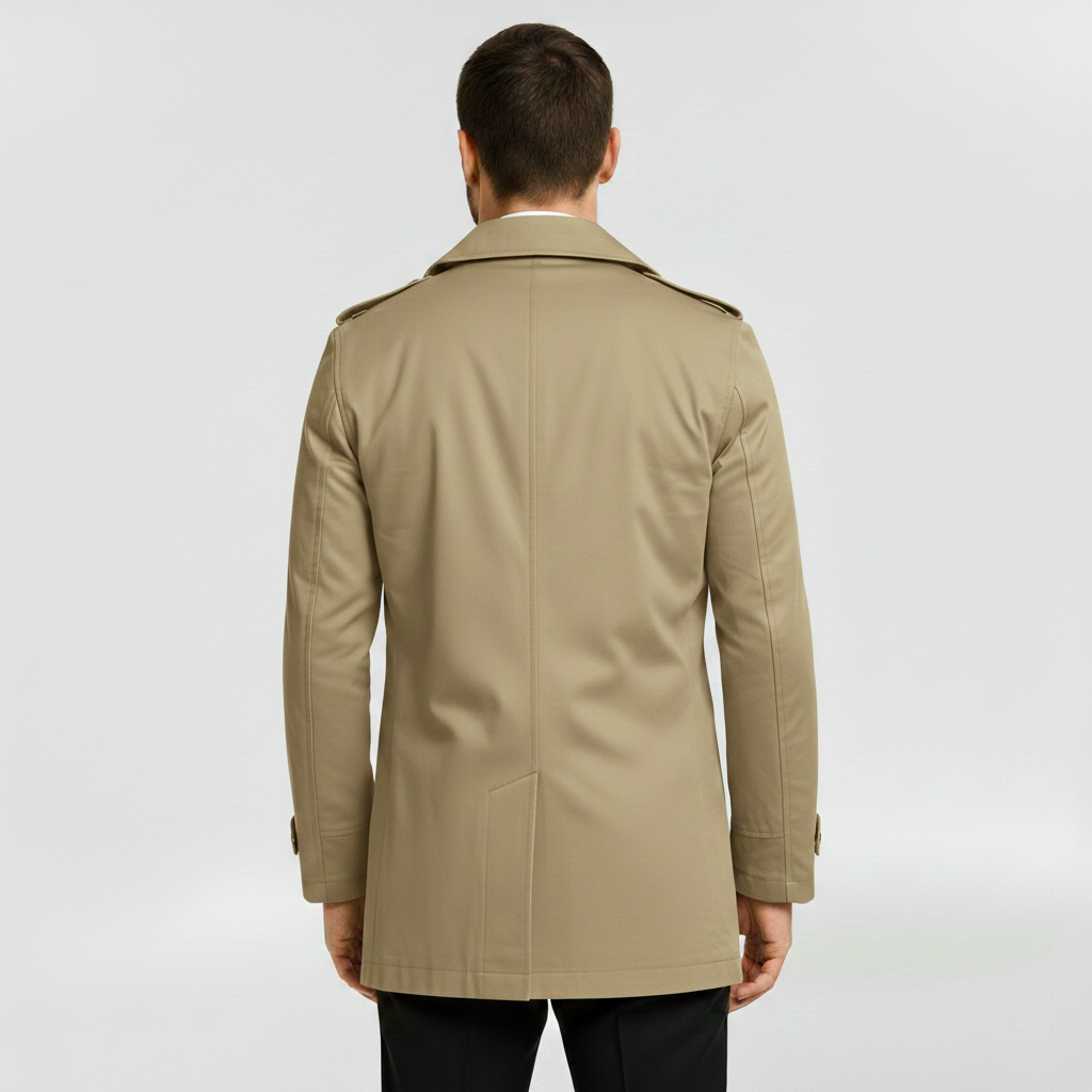 Płaszcz męski z kołnierzem z klapą do eleganckiej i codziennej odzieży wierzchniej