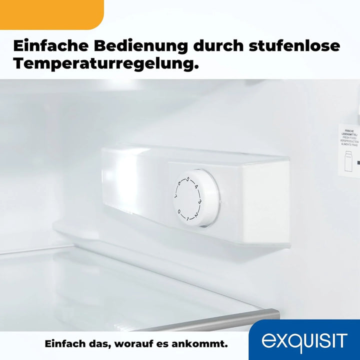 Exquisit Kühlschrank mit Gefrierfach, 120 Liter, 4-Sterne-Gefrierfach, Kühlschrank freistehend, KS516-4-H-010D weiss