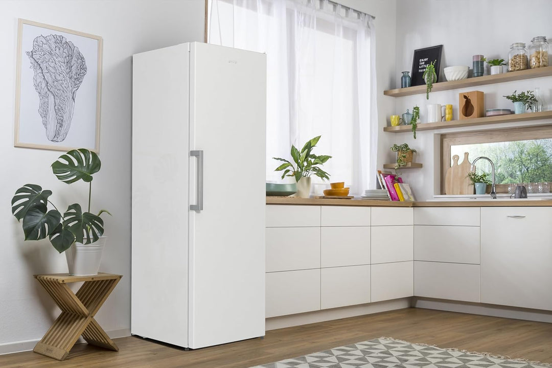 Gorenje R 619 DAXL6 Kühlschrank/AdaptTech/FreshZone/Schnellkühlfunktion/Umluft-Kühlsystem/LED Display / 398l / 185cm / EEK D/Edelstahl