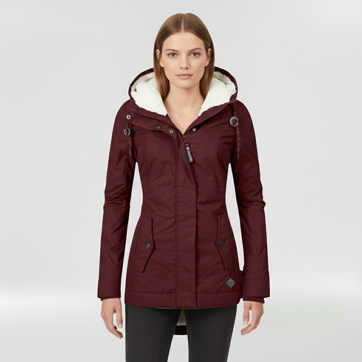 Parka invernale da donna con cappuccio per uso quotidiano e all'aperto