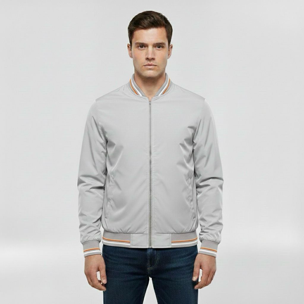 Kurtka bomberka z przednim zamkiem błyskawicznym na co dzień Smart Casual Wear