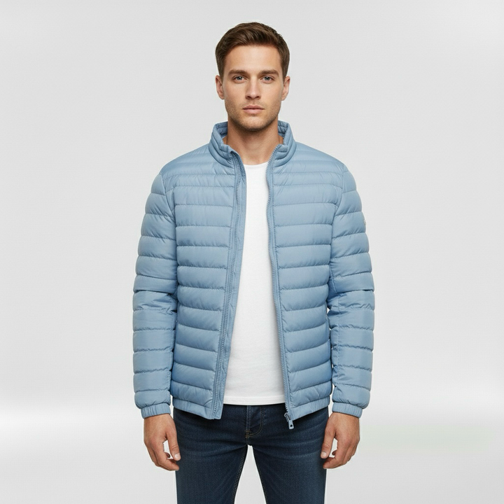 Geacă matlasată ușoară pentru bărbați cu guler înalt pentru iarnă