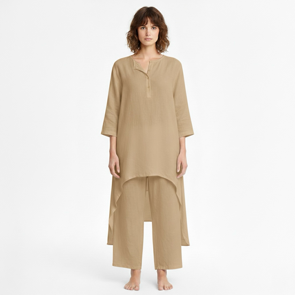 Dámská dvoudílná souprava s tunikou a kalhotami na každý den