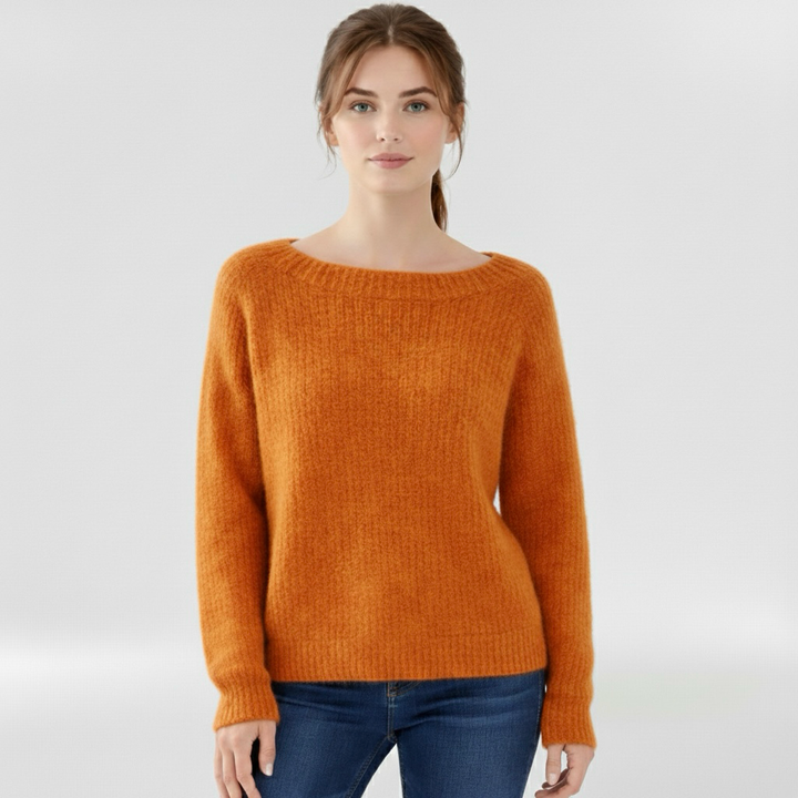 Dámský svetr s kulatým výstřihem a dlouhými rukávy pro každodenní nošení