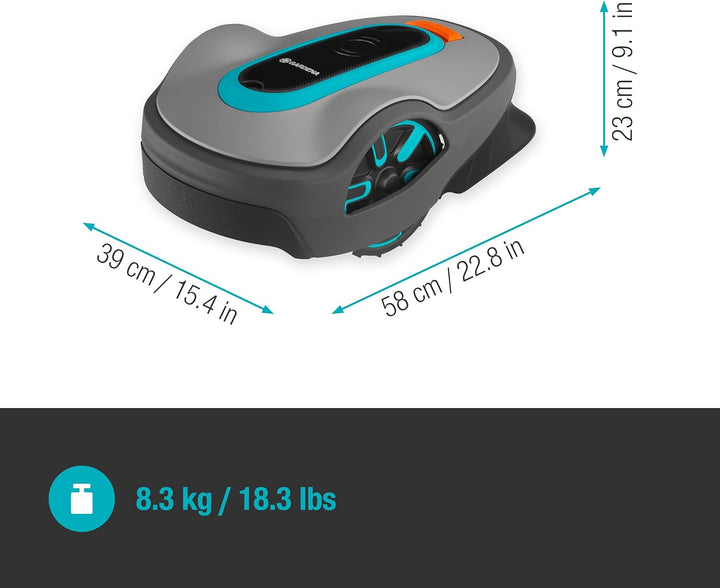 Gardena Mähroboter SILENO minimo 250 m²: intelligenter Rasenmäher mit optimaler Konnektivität, mit Gardena Bluetooth App programmierbar, DE-Version (15201-20)