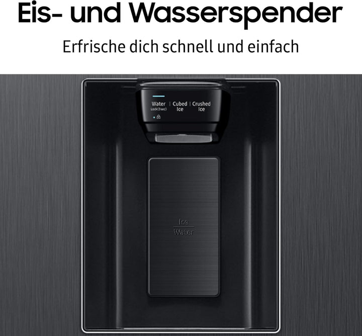 Samsung RS64DG53R3B1EF Side-by-Side-Kühlschrank mit Gefrierfach, 178 cm, 628 l, SmartThings AI Energy Mode, Eis- und Wasserspender, Slim Ice Maker, Premium Black Steel