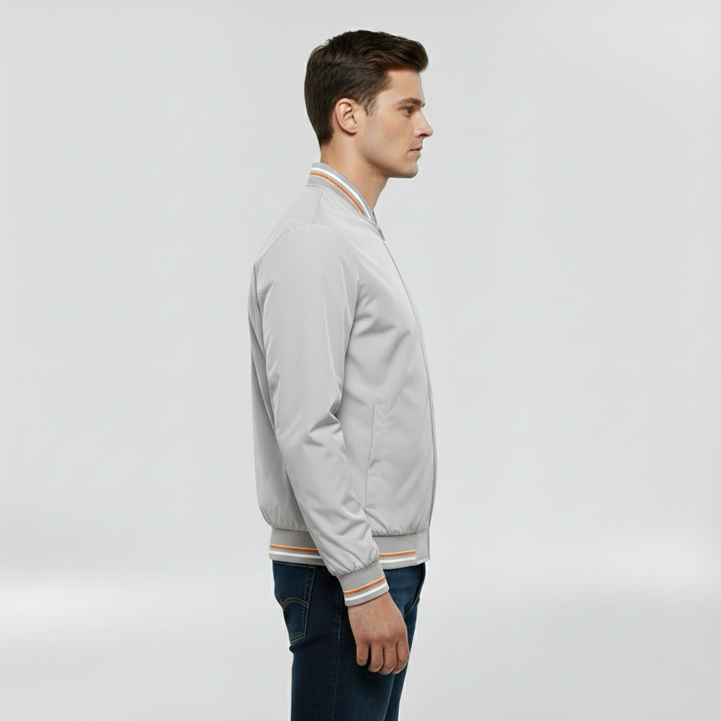 Kurtka bomberka z przednim zamkiem błyskawicznym na co dzień Smart Casual Wear