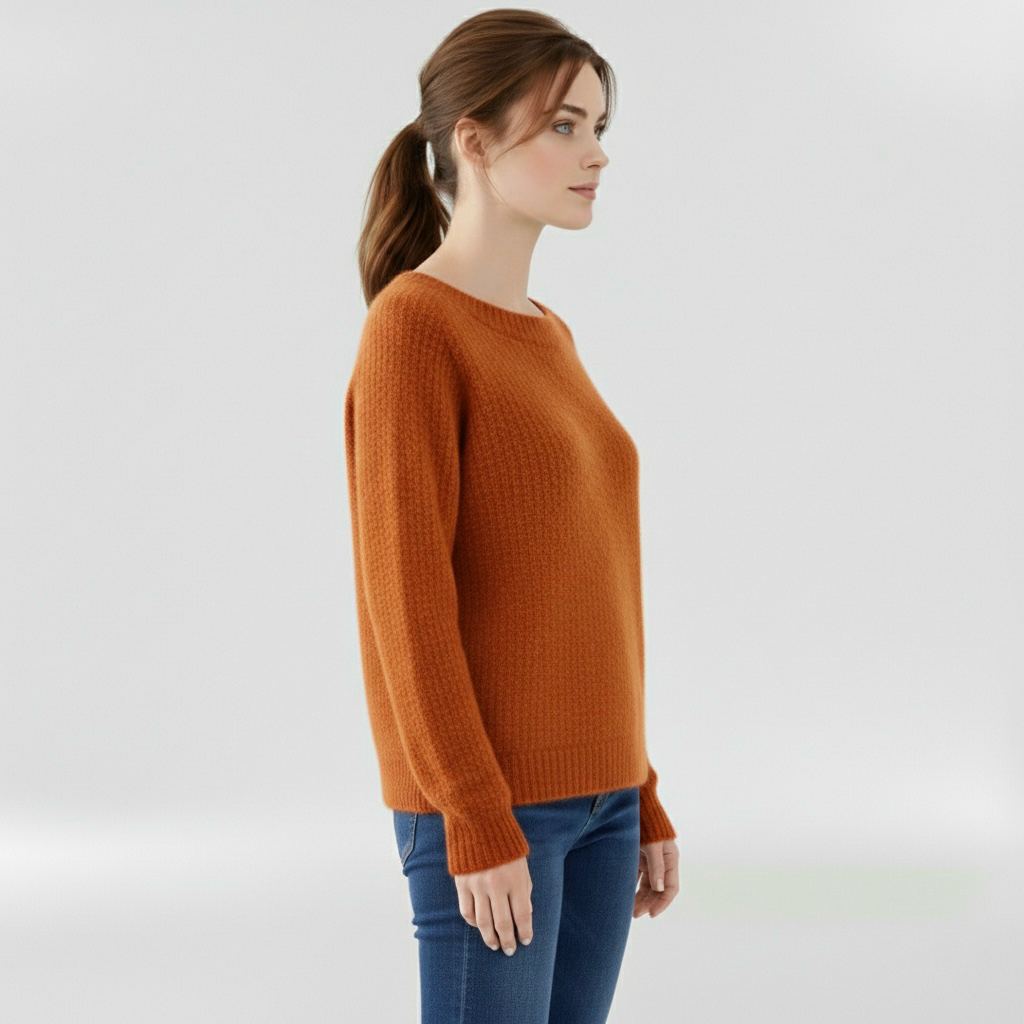 Dámský svetr s kulatým výstřihem a dlouhými rukávy pro každodenní nošení