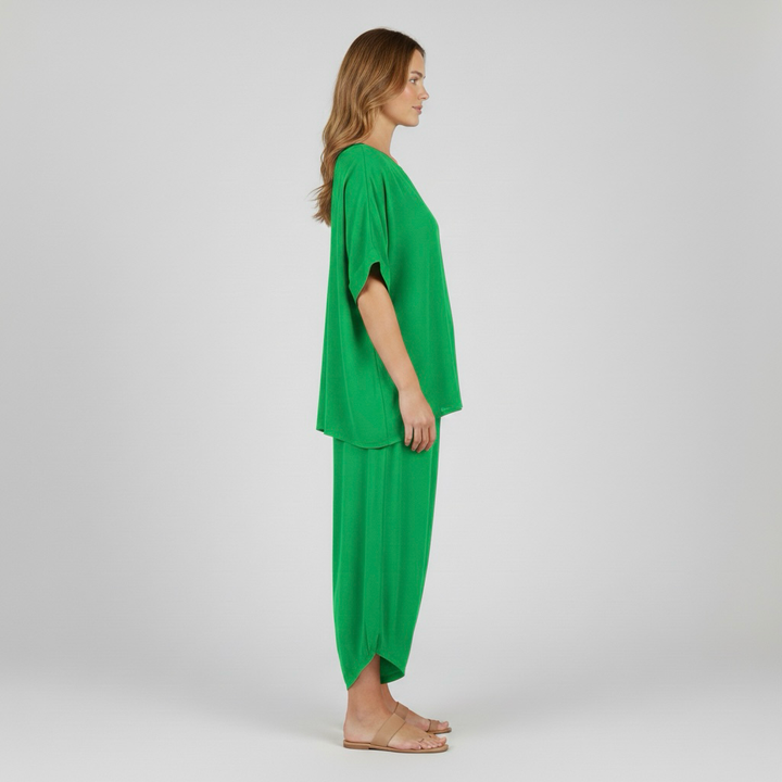 Pohodlná dvoudílná souprava pro ženy, top a volné kalhoty