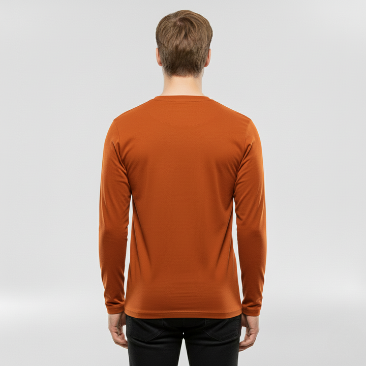 Męska koszulka z długim rękawem i okrągłym dekoltem na co dzień i do warstwowania