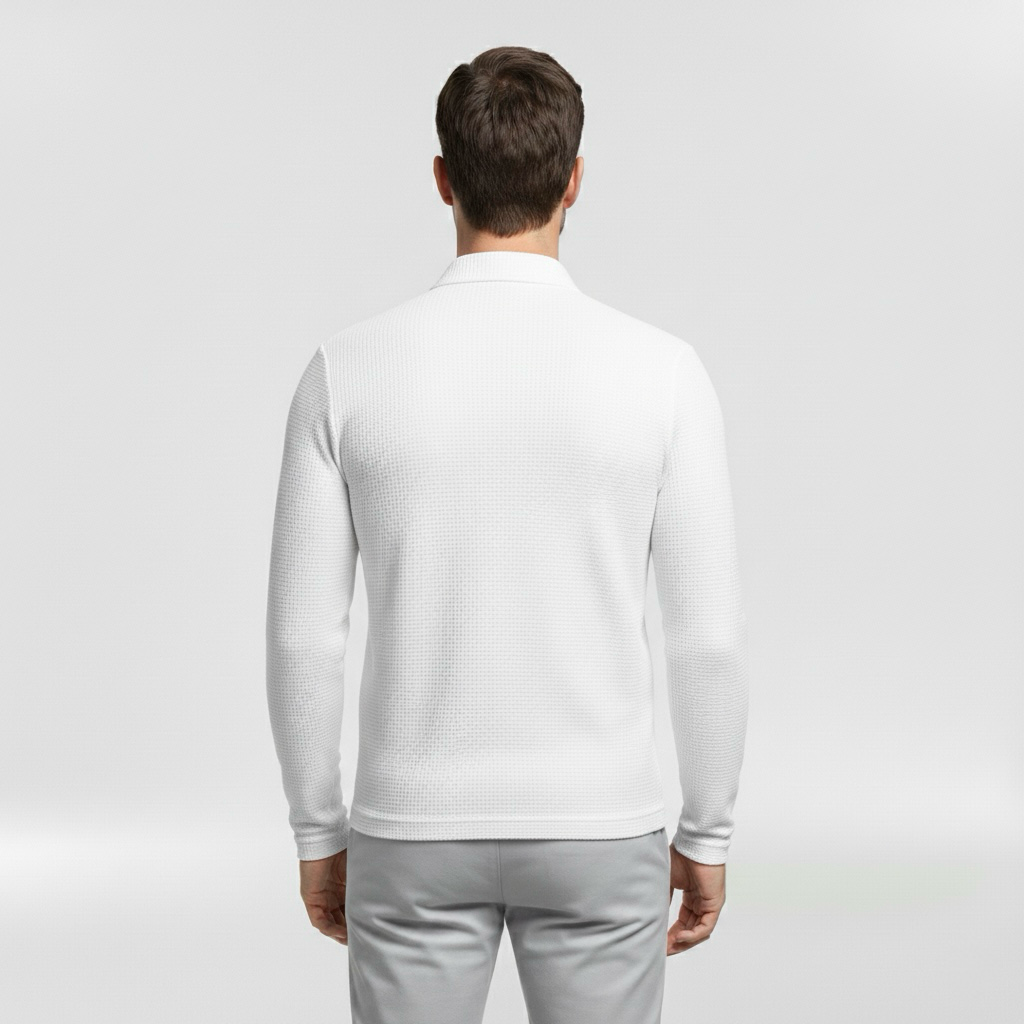 Pánský svetr na zip s vysokým límcem pro každodenní vrstvení