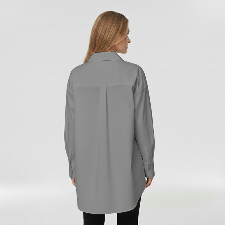 Camicia con bottoni da donna a maniche lunghe per l'ufficio