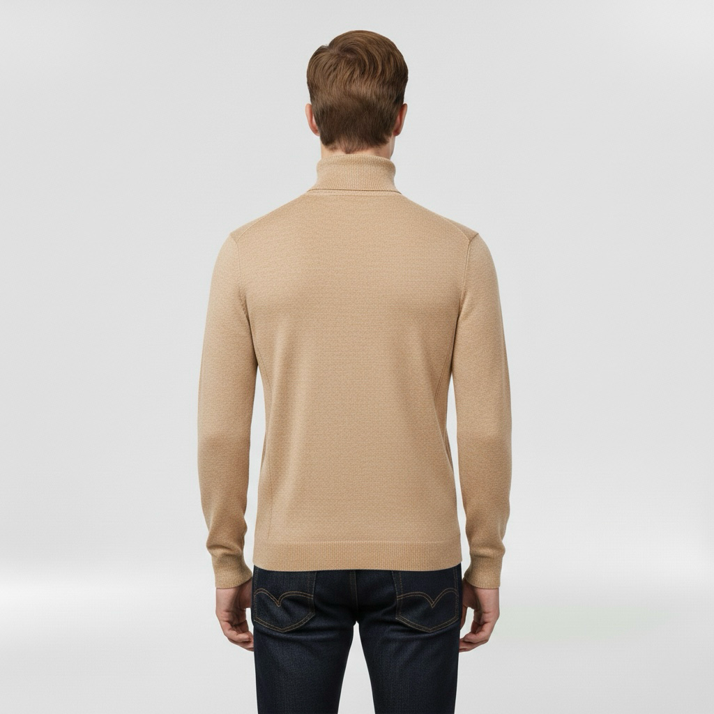 Pánský pletený svetr s vysokým límcem, teplý, elegantní a ležérní na zimu