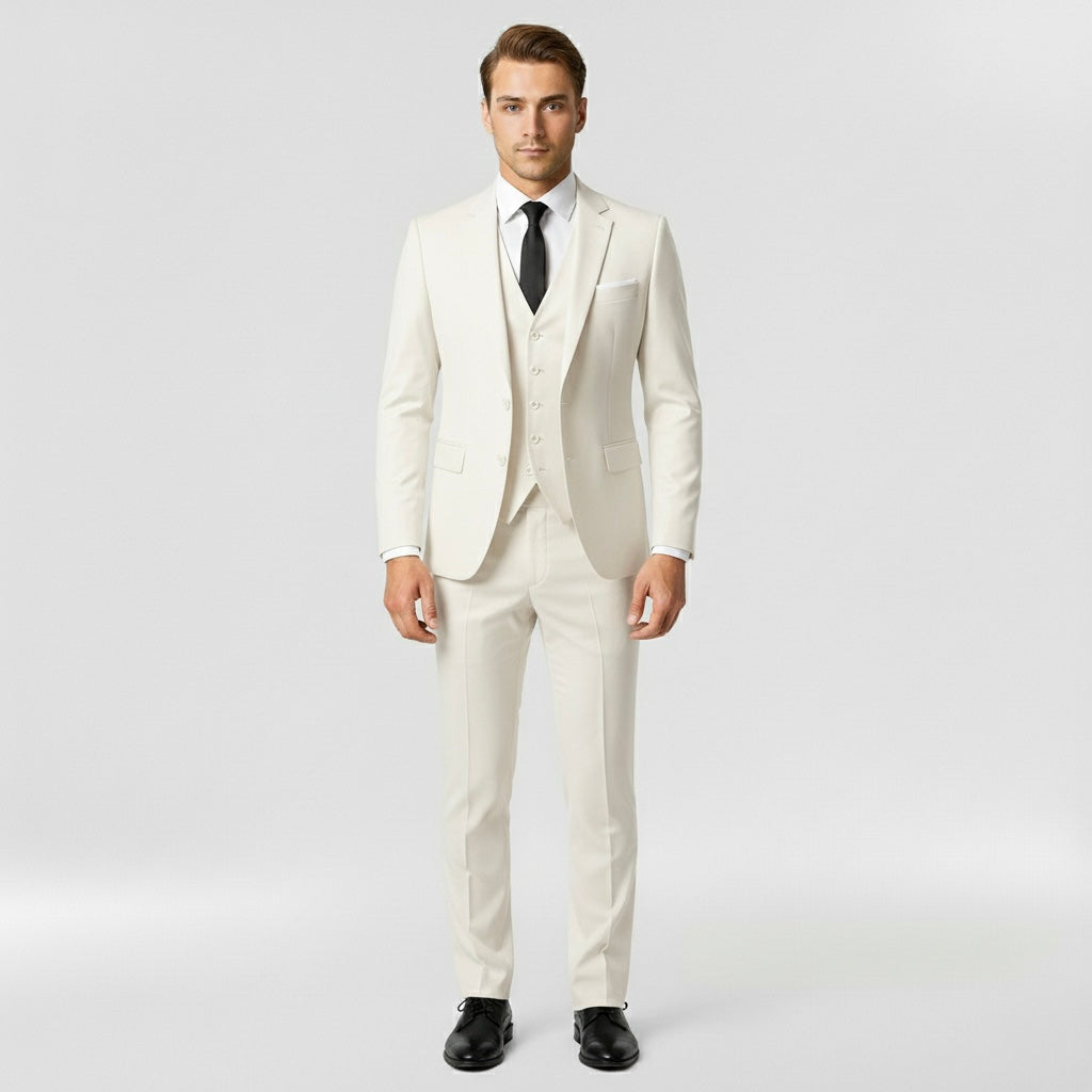 Férfi 3 részes formális öltöny zakóval, mellénnyel és nadrággal