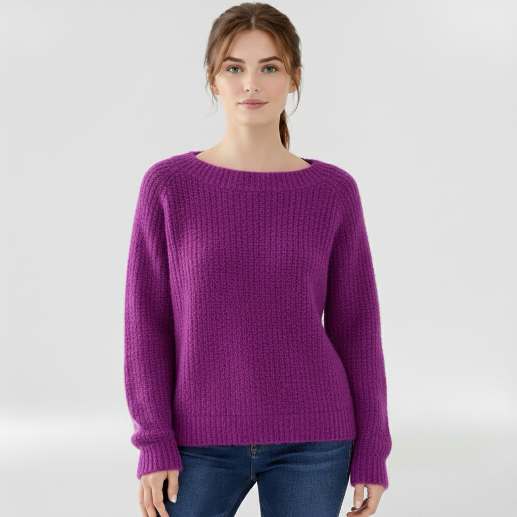 Dámský svetr s kulatým výstřihem a dlouhými rukávy pro každodenní nošení