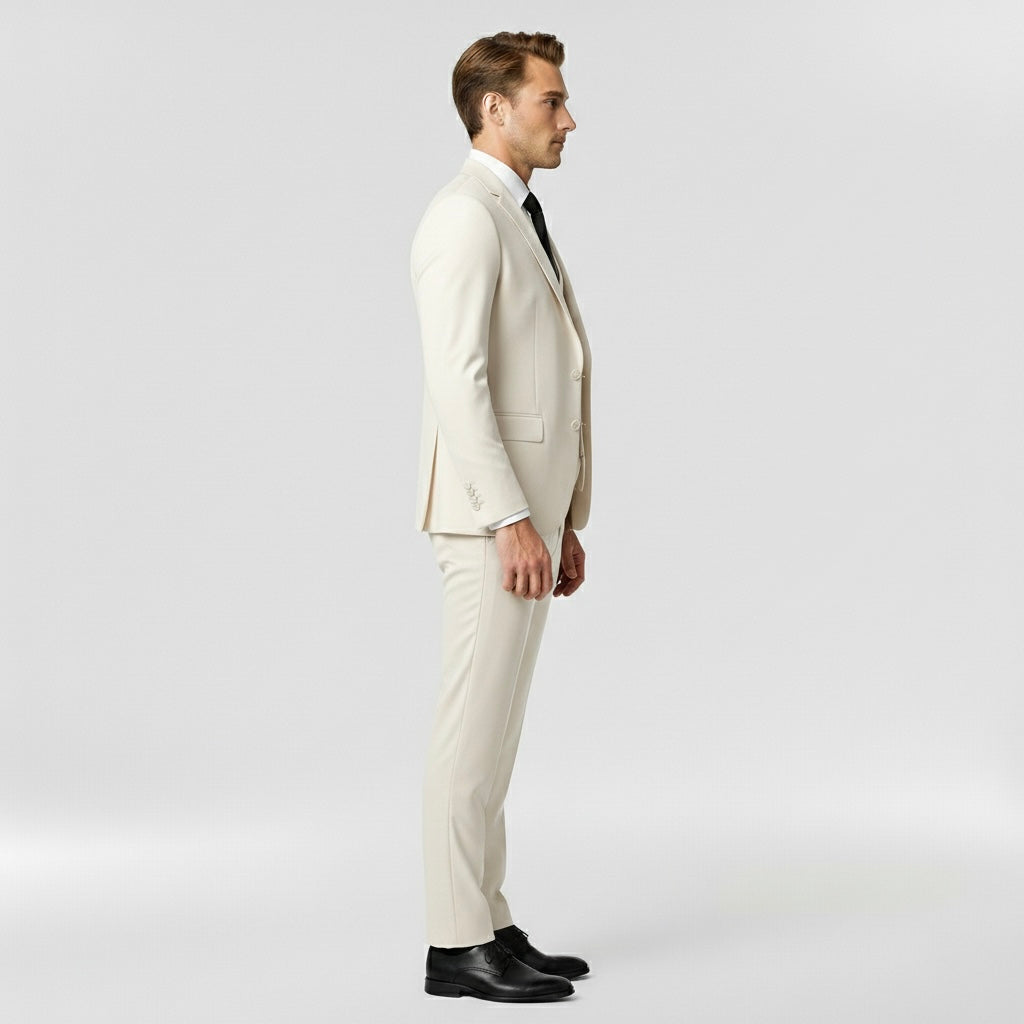 Férfi 3 részes formális öltöny zakóval, mellénnyel és nadrággal