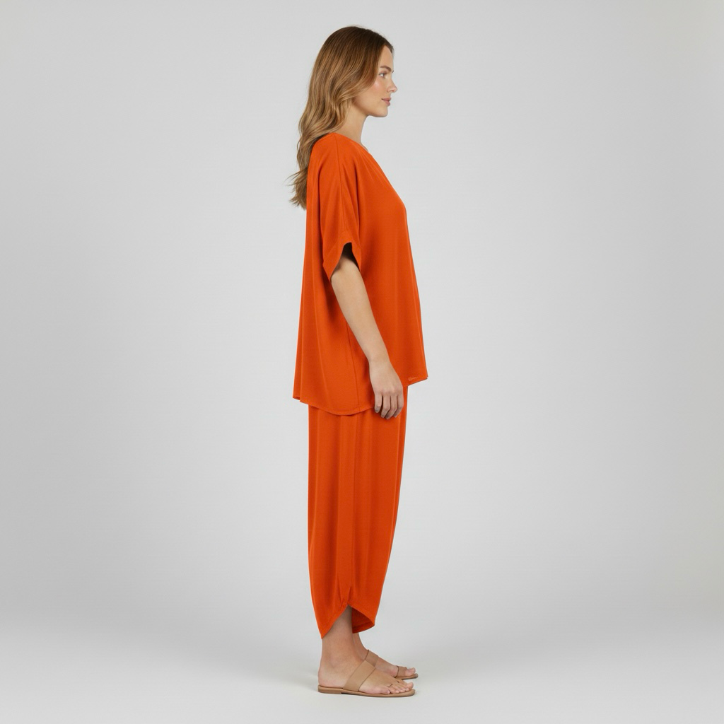 Pohodlná dvoudílná souprava pro ženy, top a volné kalhoty