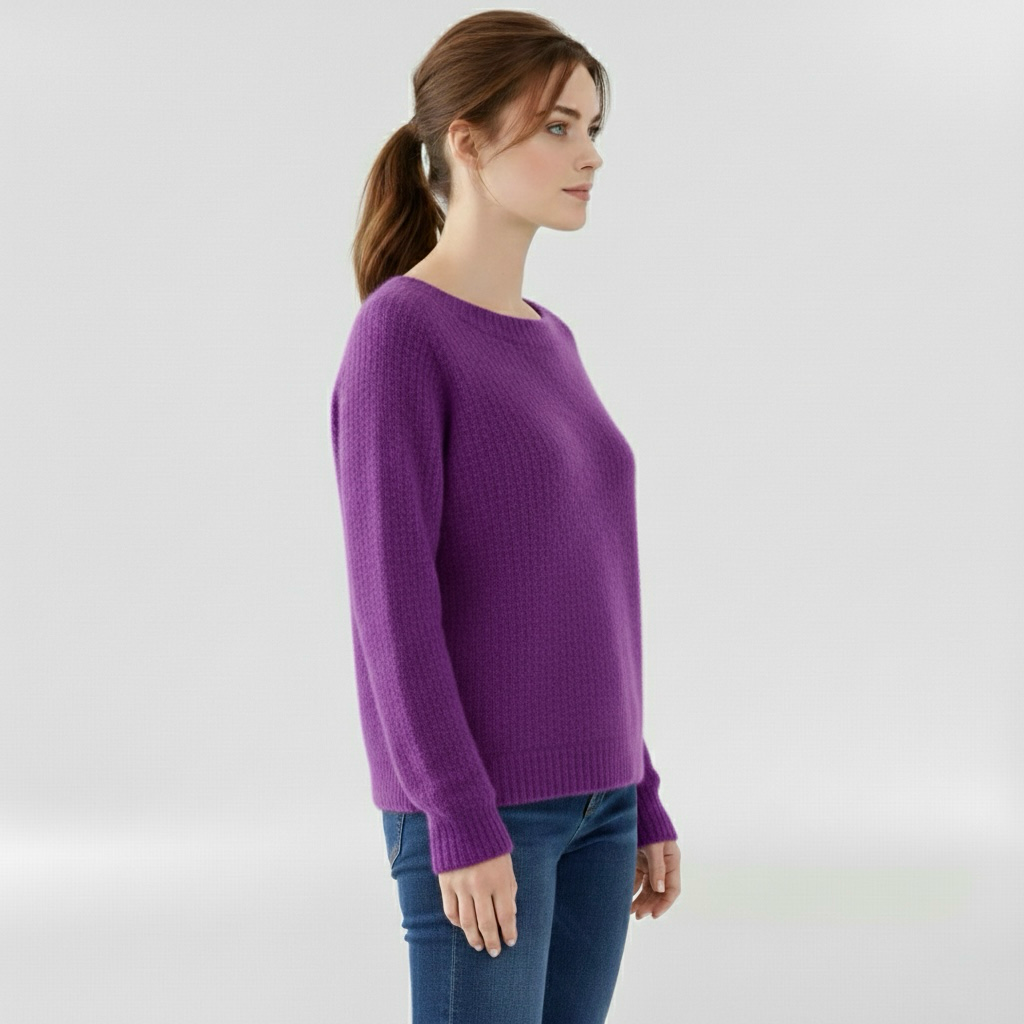 Dámský svetr s kulatým výstřihem a dlouhými rukávy pro každodenní nošení