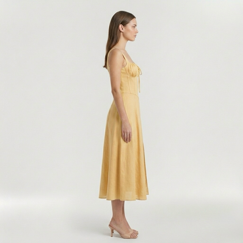 Vestido midi de tirantes con abertura lateral para mujer