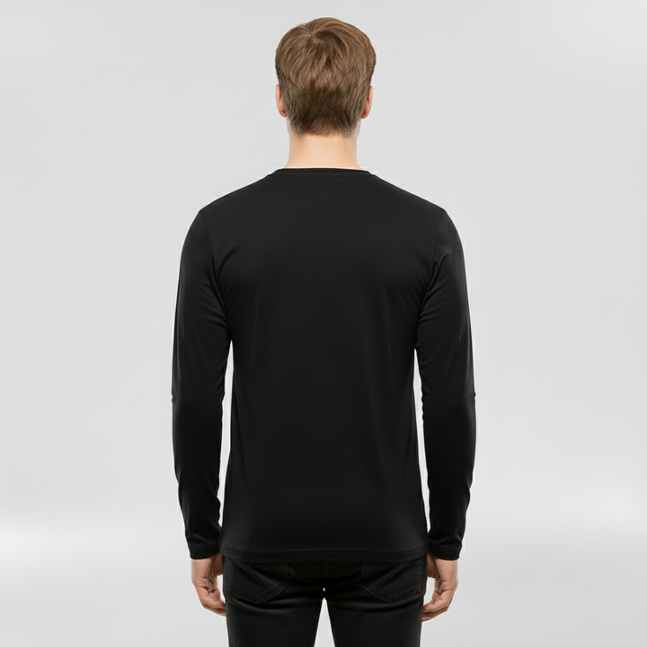 Męska koszulka z długim rękawem i okrągłym dekoltem na co dzień i do warstwowania