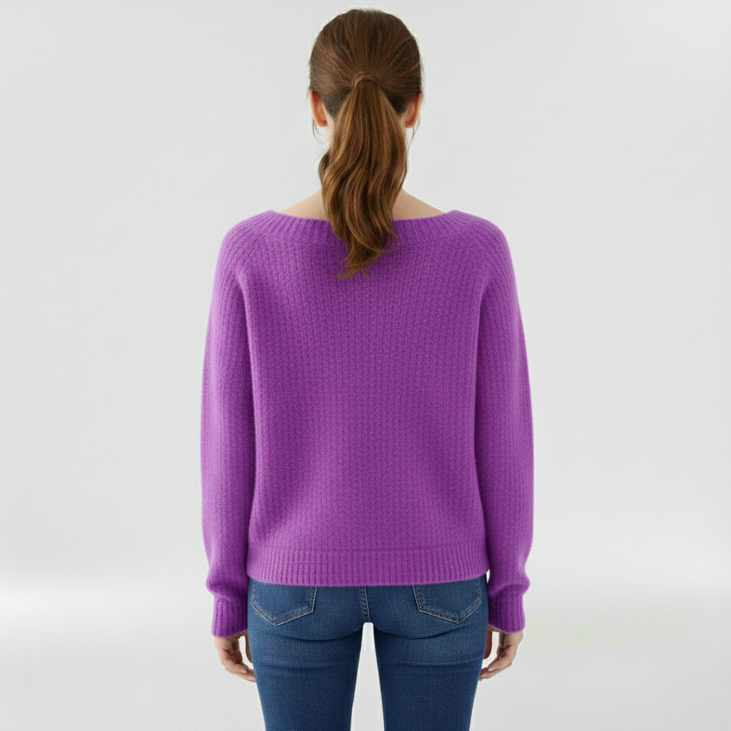 Dámský svetr s kulatým výstřihem a dlouhými rukávy pro každodenní nošení