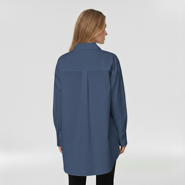 Camicia con bottoni da donna a maniche lunghe per l'ufficio