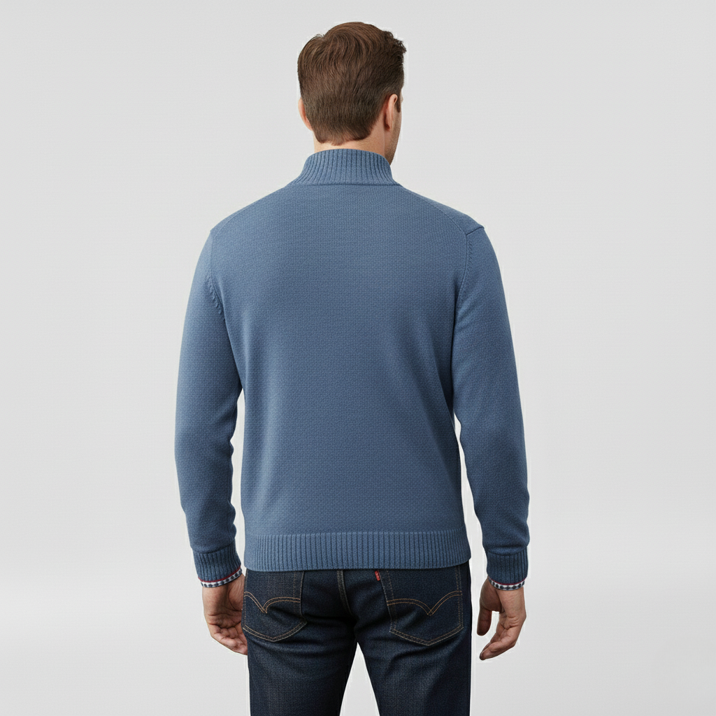 Pánský svetr se středním zipem pro vrstvení a každodenní nošení