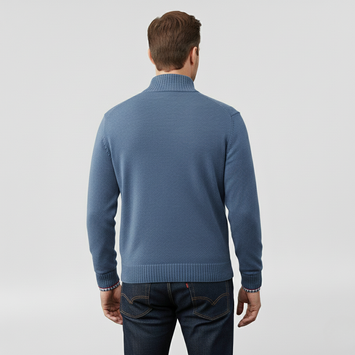 Pánský svetr se středním zipem pro vrstvení a každodenní nošení